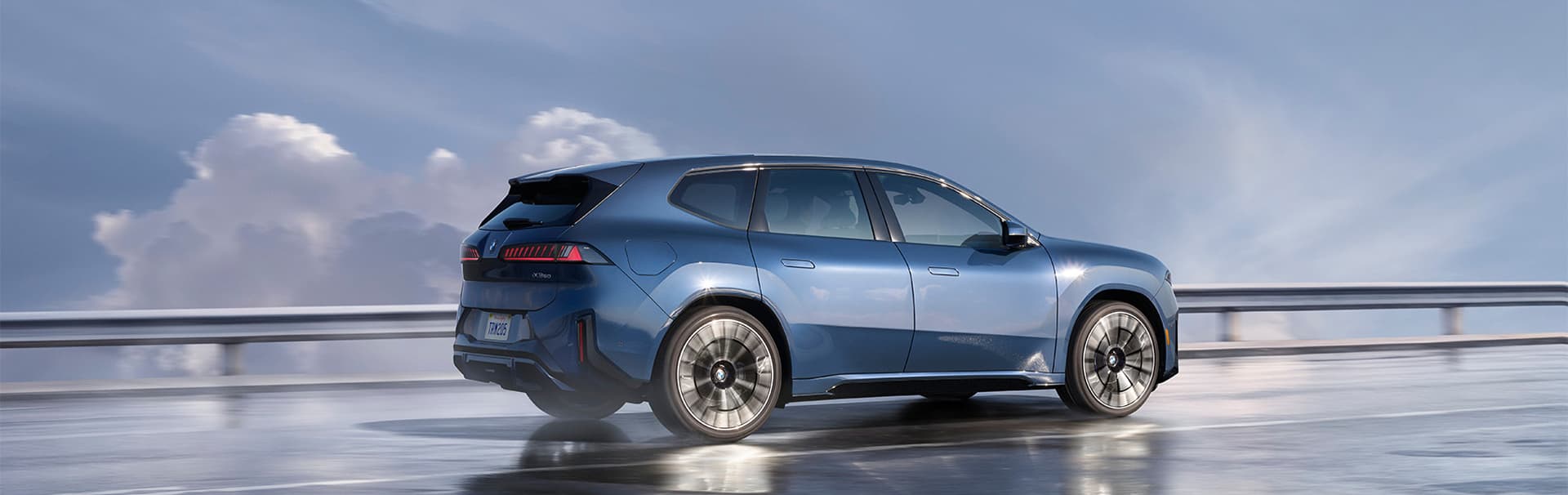The BMW iX3 side profile.