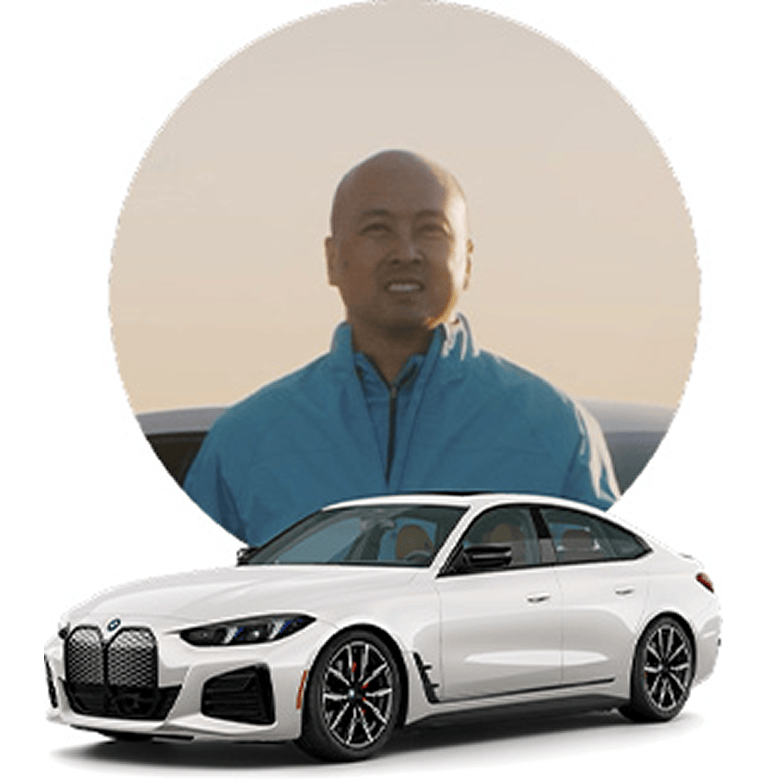 Image of Julius and his BMW Model.