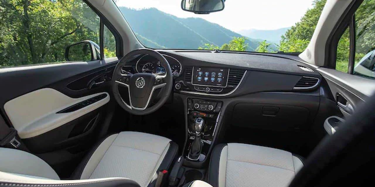 Interior picture of the front seats and dashboard