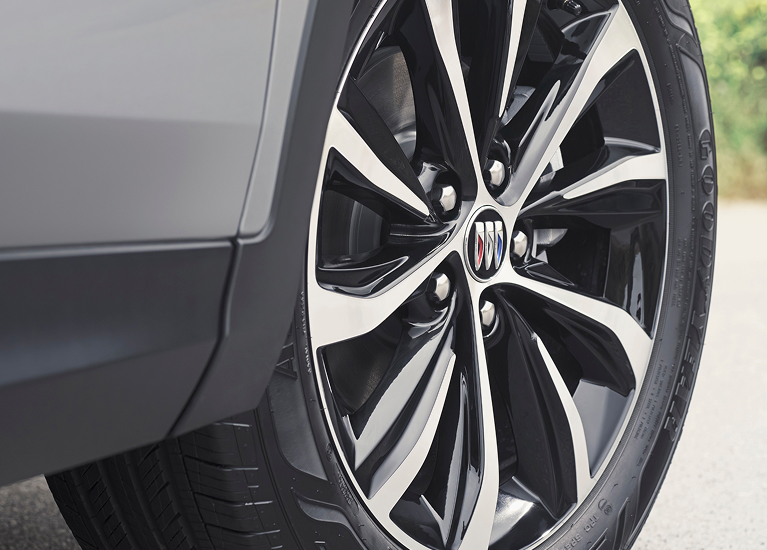 Close up shot of a Buick rim