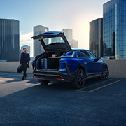 Front View of a Blue 2025 Cadillac LYRIQ Parked