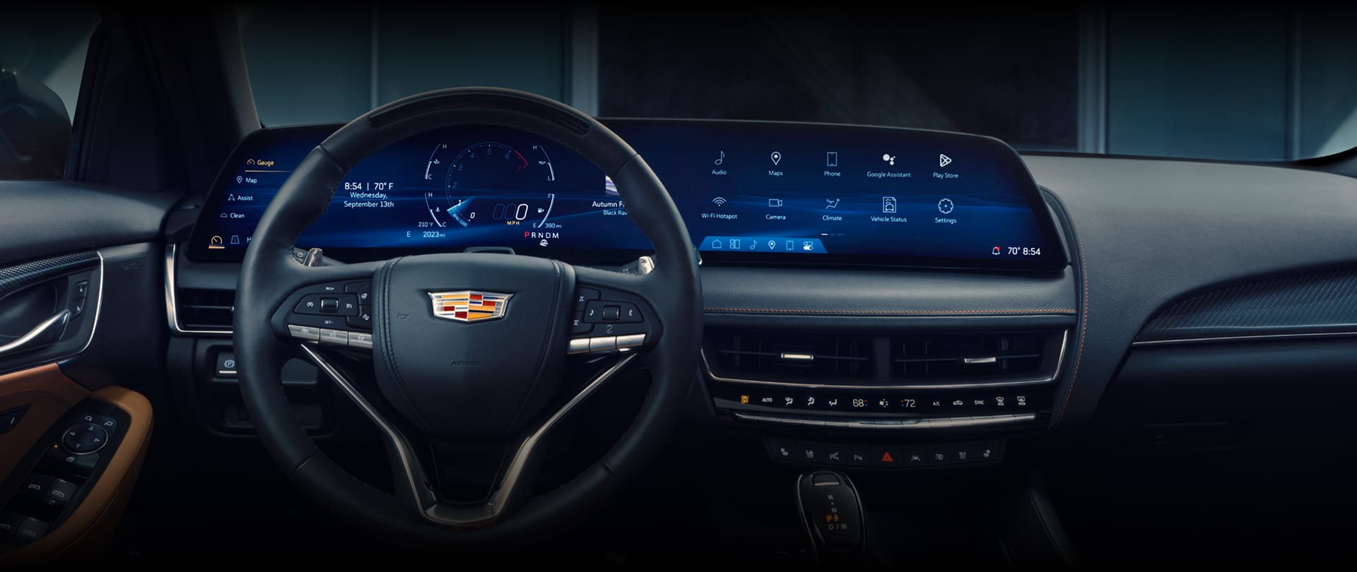 steering wheel and dash