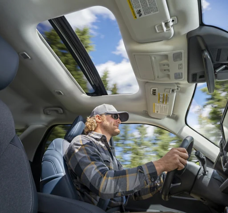 Interior shot of person driving a Ford Bronco Sport