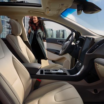 An interior shot of a Ford Edge