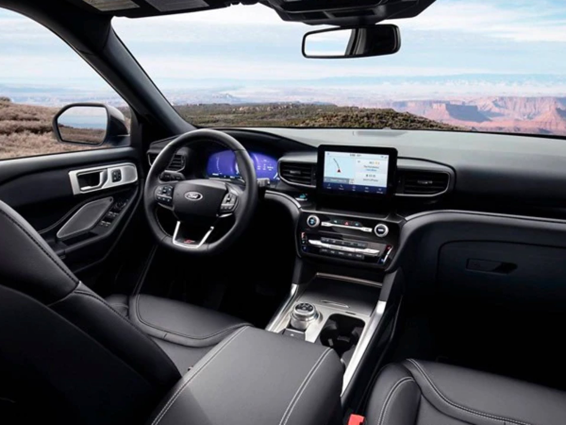 Interior view of a 2021 Ford Explorer ST
