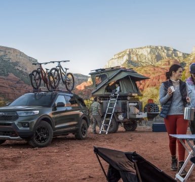 2022 Ford Explorer hauling camping gear