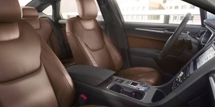 Front seat interior of a Ford Fusion Hybrid