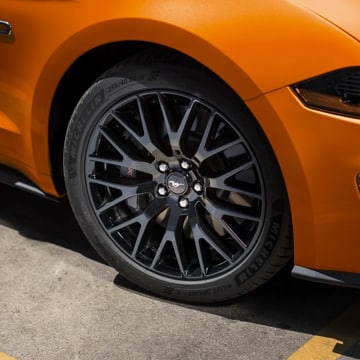 2021 Ford Mustang front wheel close-up