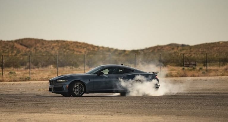 2024 Ford Mustang doing  a burnout