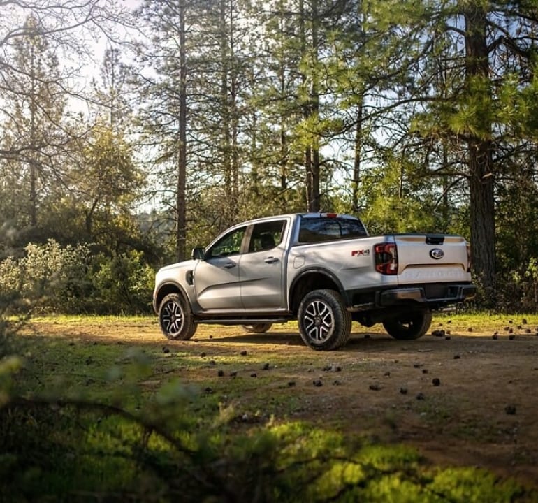 2024 Ford Ranger parked in a forest