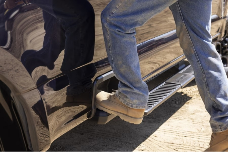 Man using under door foot lift