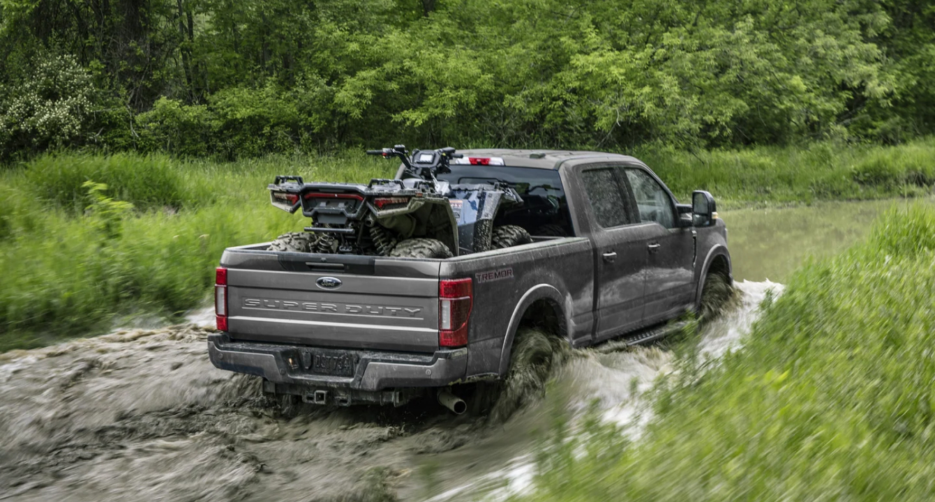 Super Duty driving through water