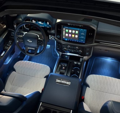 2022 Ford F-150 front seat overhead view