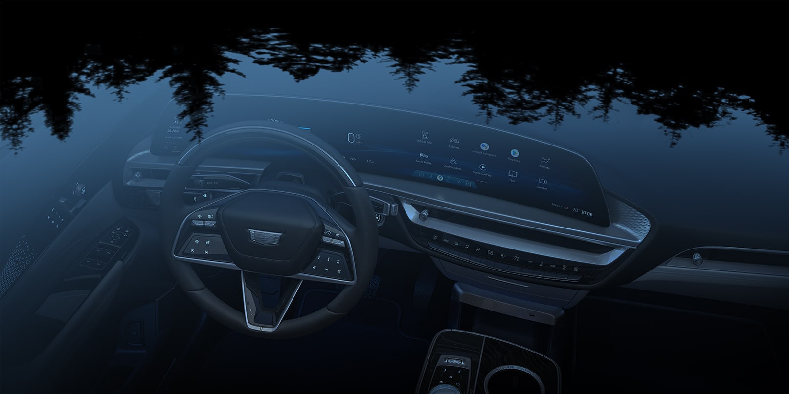2023 Cadillac Lyriq dashboard and glass roof