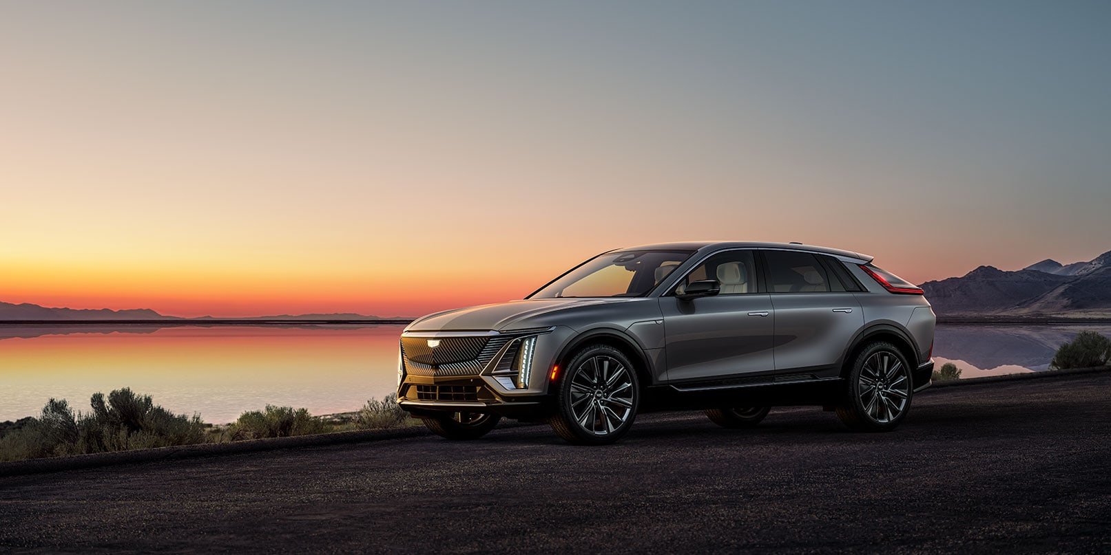 2023 Cadillac Lyriq parked near water
