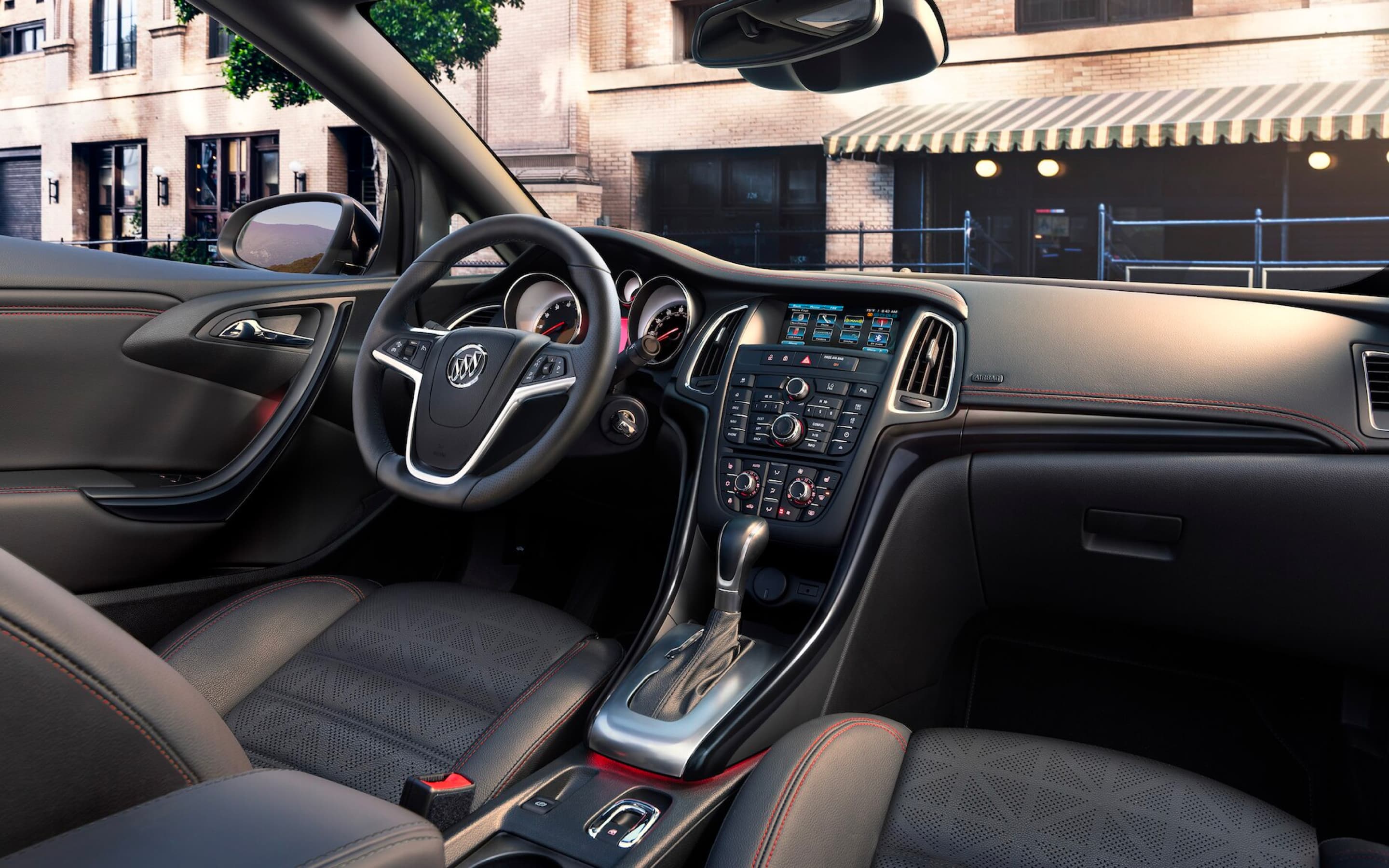 Cascada's interior dashboard from a passengers point of view.