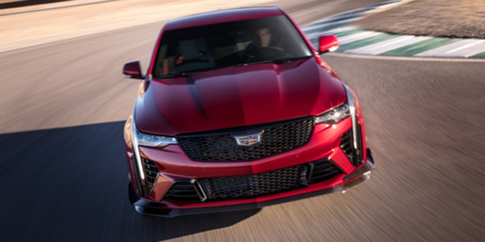 2023 Cadillac CT4-V Blackwing on a racetrack