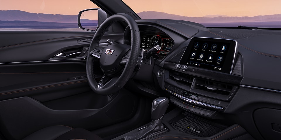 Passenger View of the 2026 CT4 Driver's Side Dashboard and Center Console