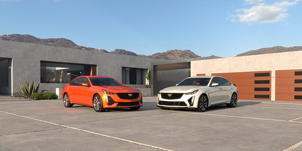 2023 Cadillac CT5-V and CT5-V Blackwing parked in a driveway