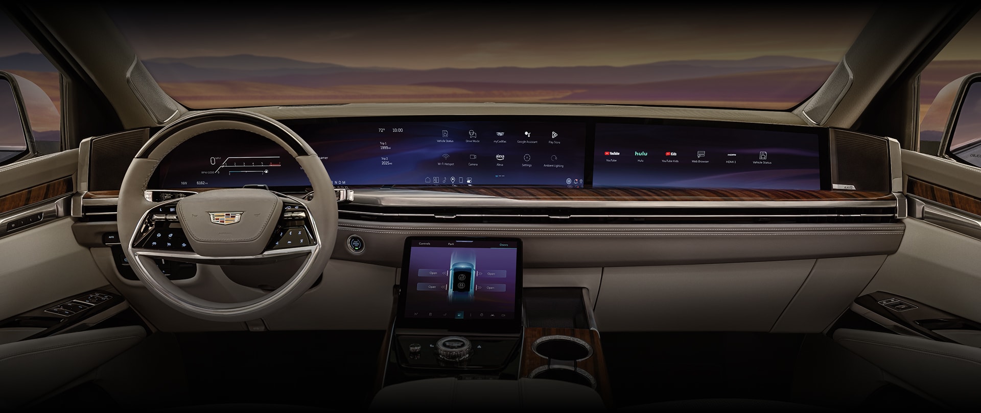 55" digital screen on the dash of a 2026 Escalade IQ