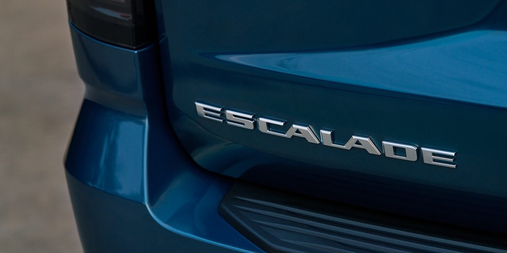 closeup of a 2026 Cadillac Escalade tailgate badge