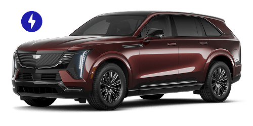 Three-quarters View of a Maroon Cadillac ESCALADE IQ