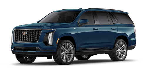 Three-quarters View of a Blue Cadillac Escalade