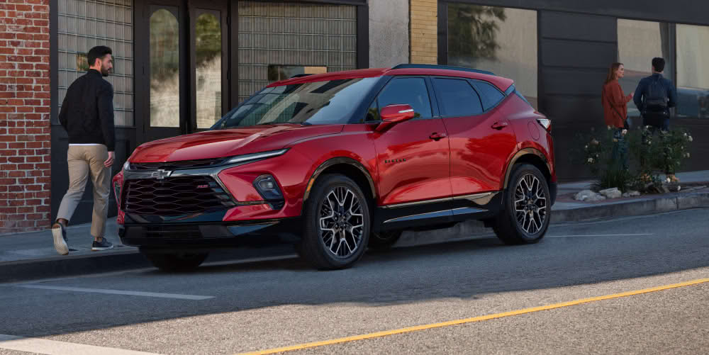 2026 Red Chevrolet Blazer parked on road