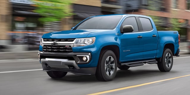 2022 Chevy Colorado driving in the city