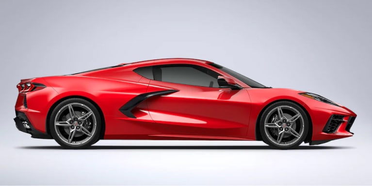 2022 Red Chevrolet Corvette Side View