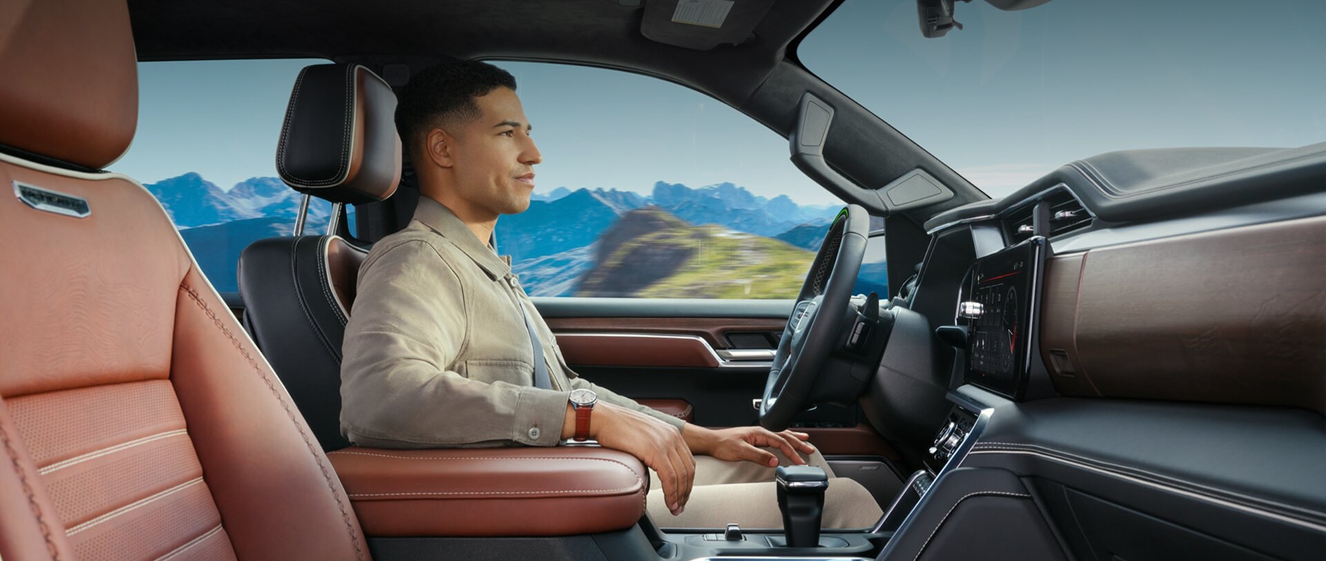 Driver in an SUV using Super Cruise