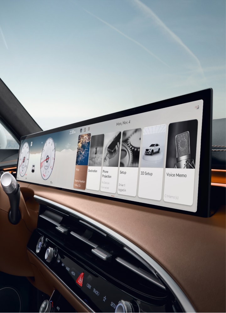 Access your favorite infotainment on the sprawling 27-Inch OLED Display.
