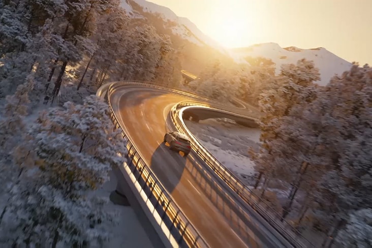 GV70 driving on a highway