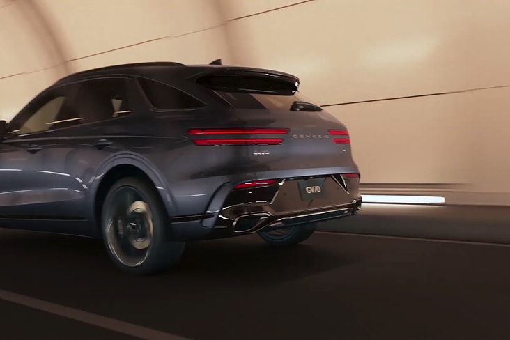 GV70 driving in a tunnel