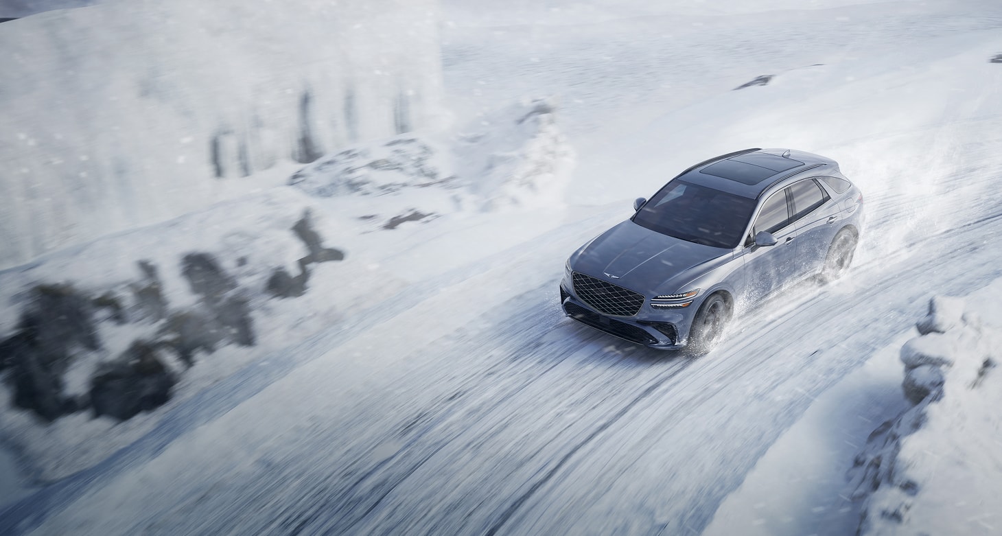 GV70 driving in snow