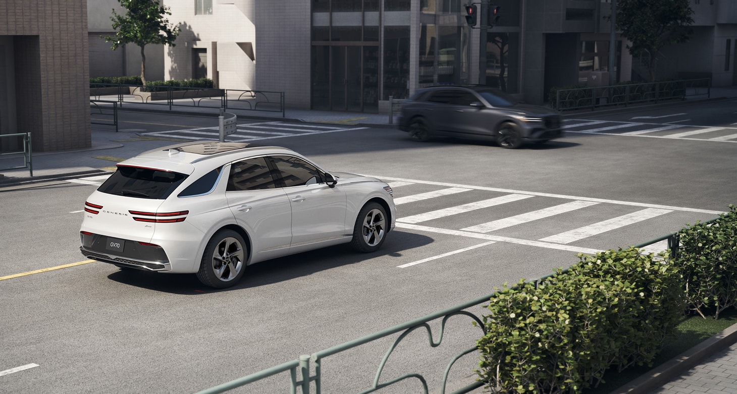 GV70 driving in the city