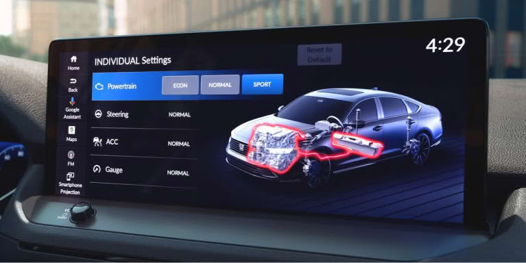 Interior honda accord hybrid display screen
