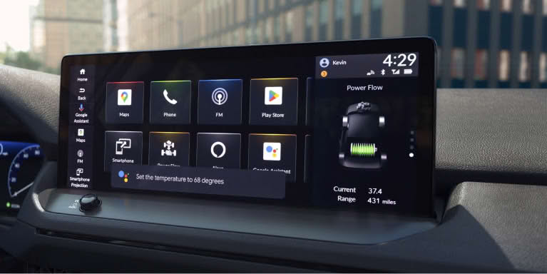 Interior display of honda accord hybrid
