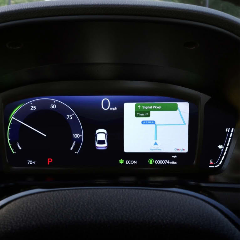 speed meter and map view of honda accord hybrid