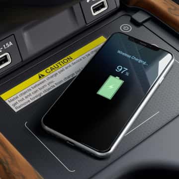 Phone charging on center console