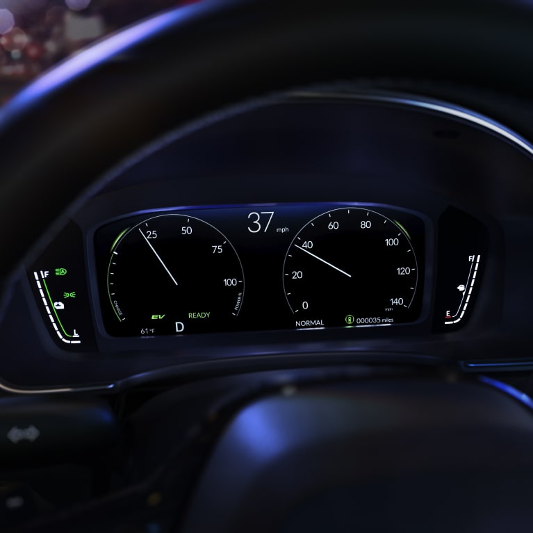 Civic Sedan Hybrid dash gauges
