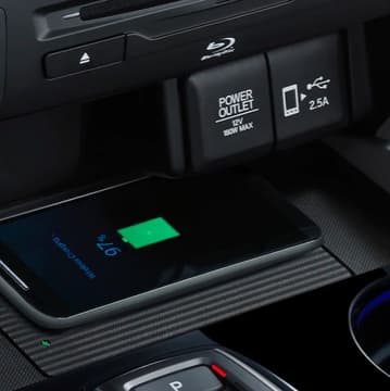 A shot of a phone charging inside the car