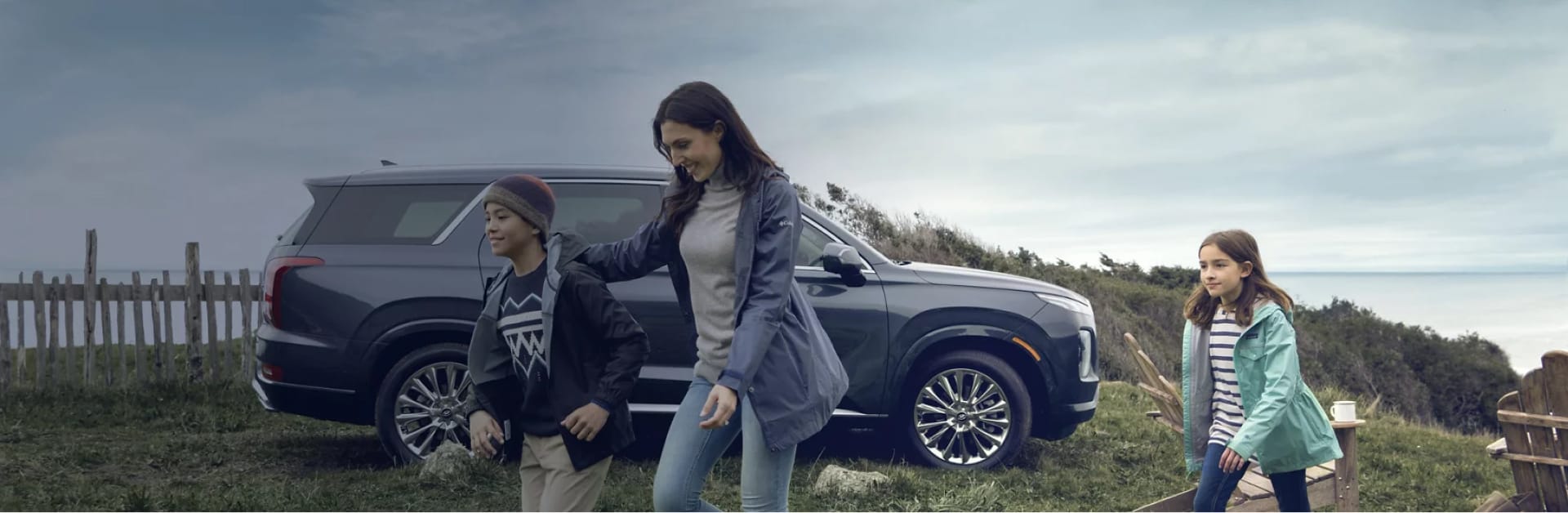 Family in front of Hyundai 