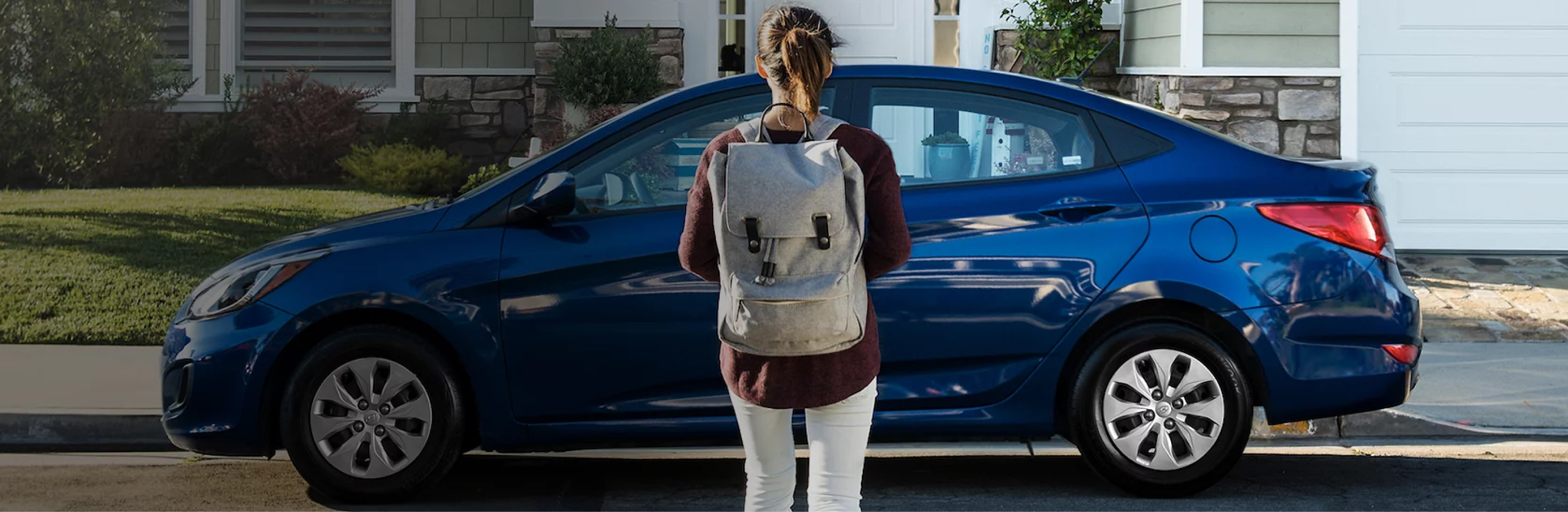 Person in front of Hyundai 