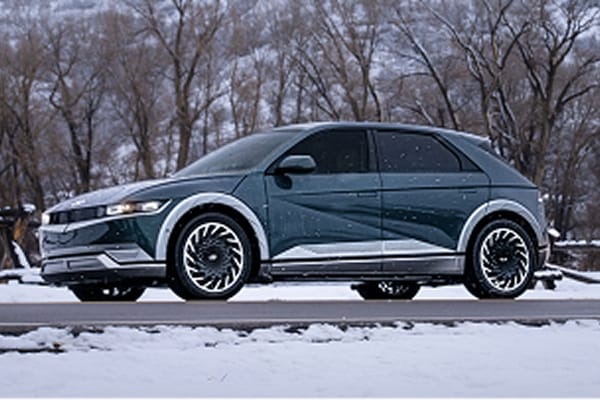 Hyundai EV parked near snow