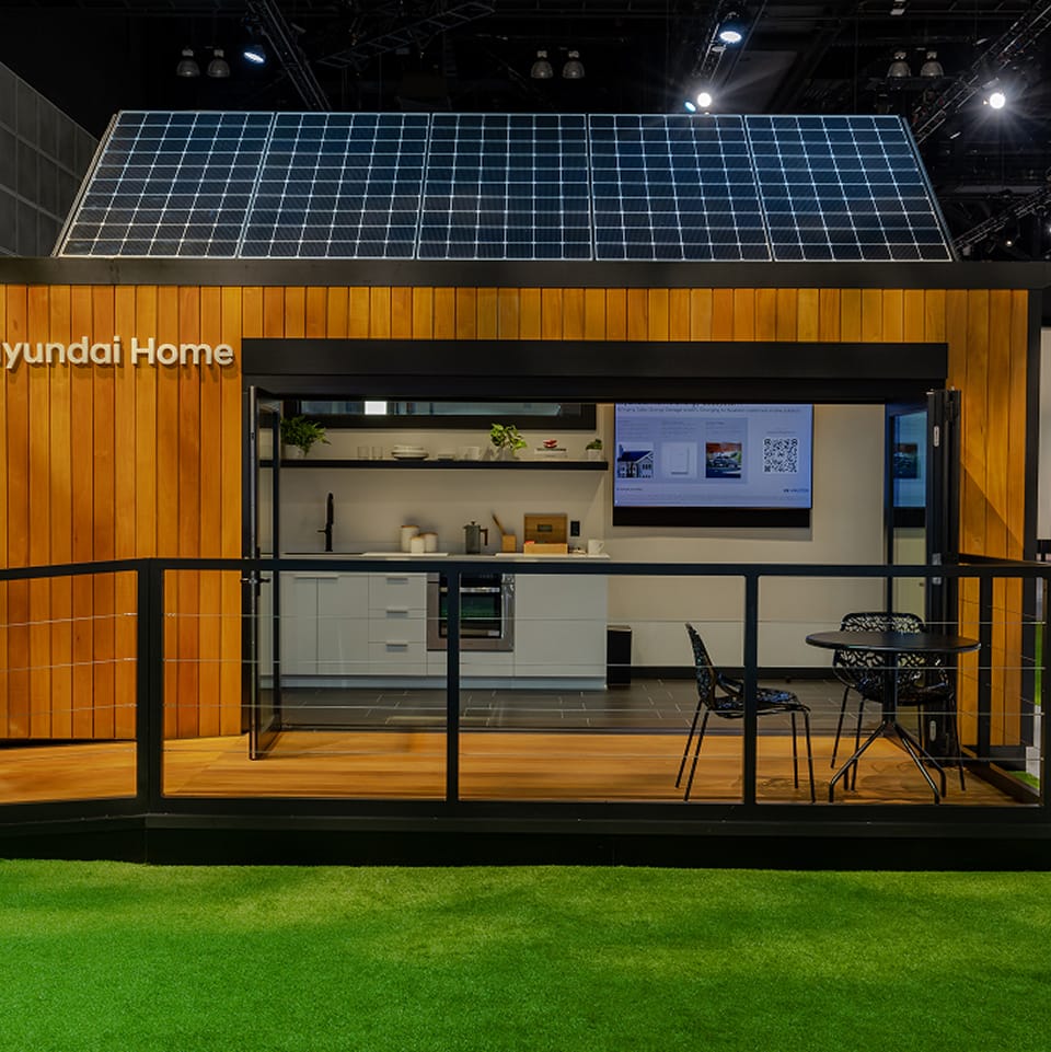 Solar panels staged on mock home