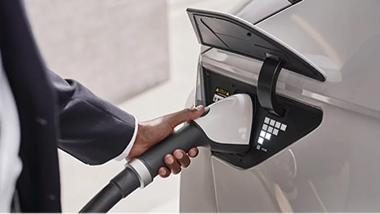 Hyundai EV plugged in
