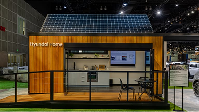 Solar panels staged on mock home