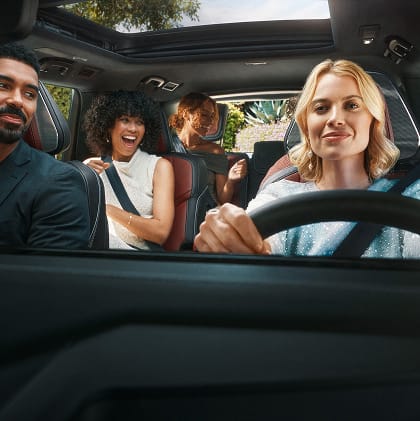 Driver and passengers inside a 2026 INFINITI QX80