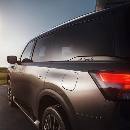2026 INFINITI QX80 exterior view from rear left